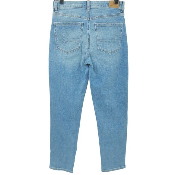 American Eagle Mom Jeans High Rise Ankle Stretch Womens Size 6 Light Wash Denim - Picture 2 of 13